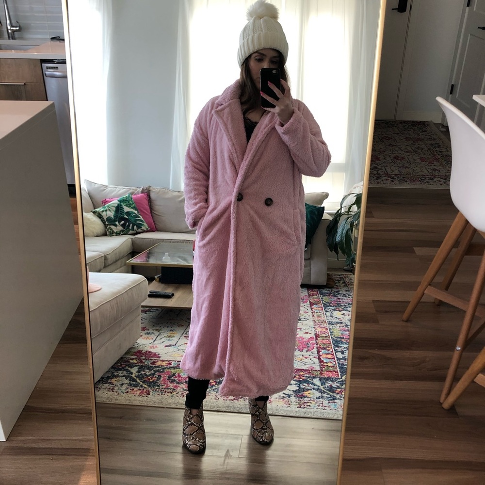 NWOT Pink or Ivory Teddy Jacket / Cardigan